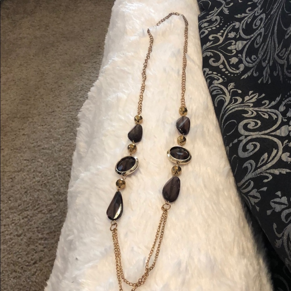 Gold and black necklace